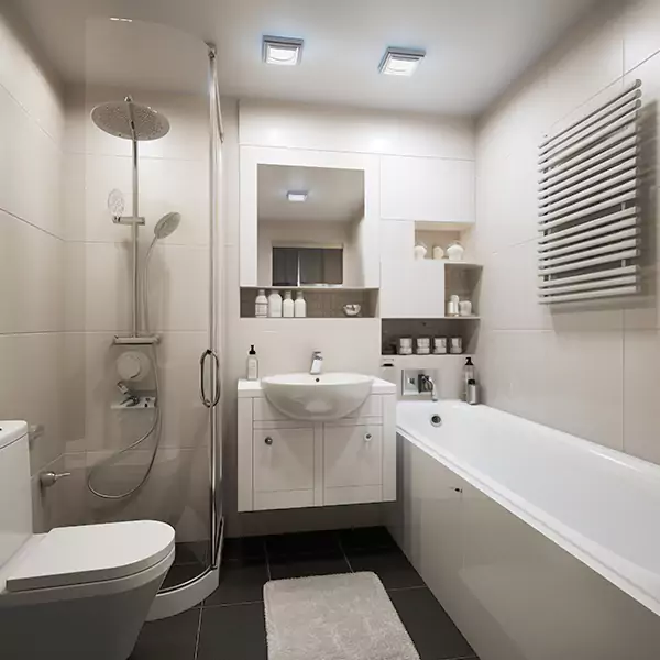 White Bathroom Remodel in Moscow, Idaho